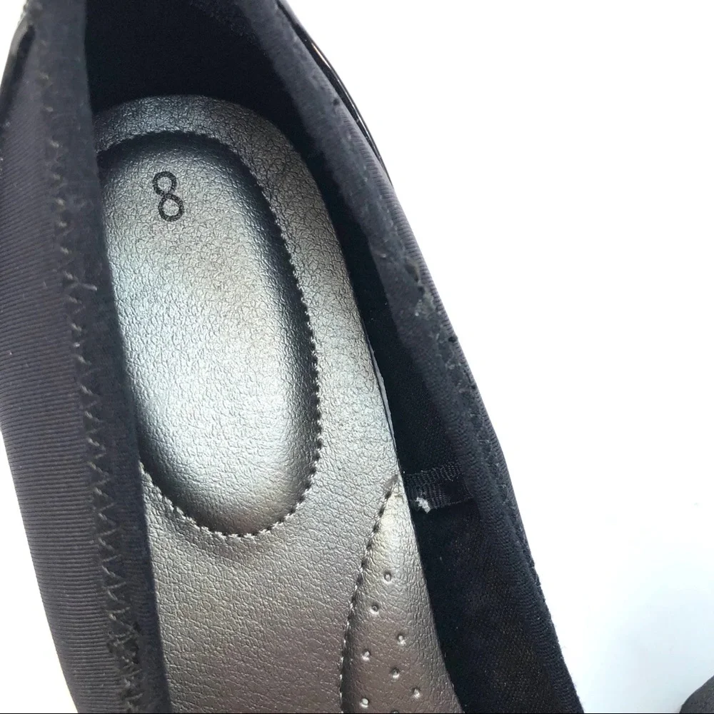 Time and True Black Patent Size 8 Low Wedge Sz 8M